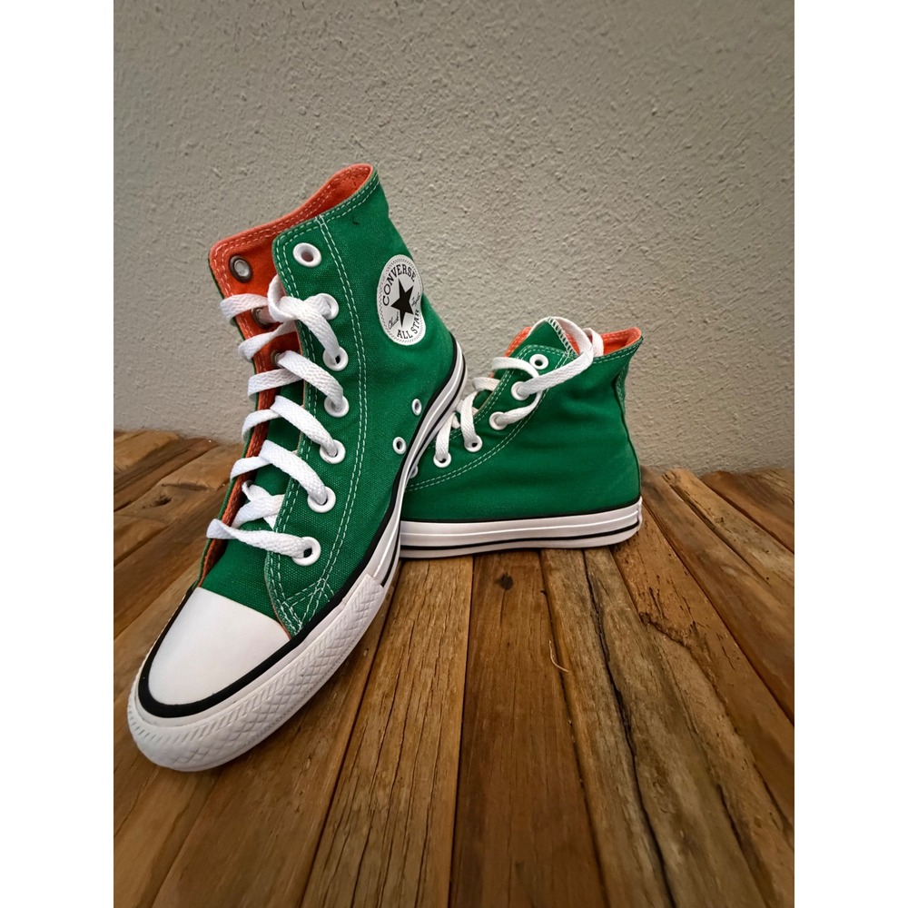 Converse Chuck Taylor All Star Mens 5 Womens 7 Green Orange High Top Sneakers